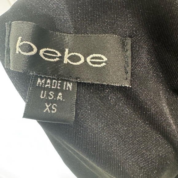 Y2K Bebe Handkerchief Hem Floral Skirt Black Bluebell Rose Print XS - Picture 6 of 8